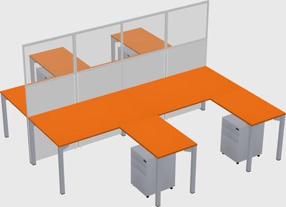Shared l-shape cubicle