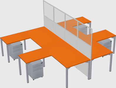 Shared l-shape cubicle