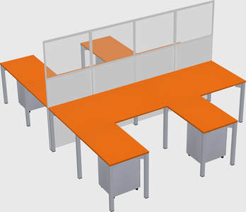 Shared l-shape cubicle