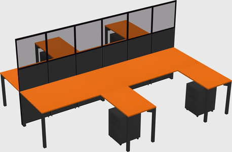 Shared l-shape cubicle