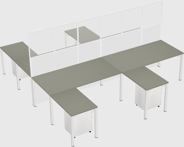 Shared l-shape cubicle