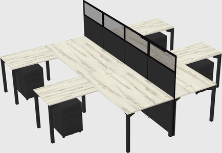 Shared l-shape cubicle