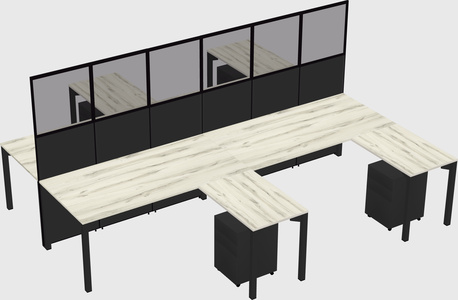 Shared l-shape cubicle