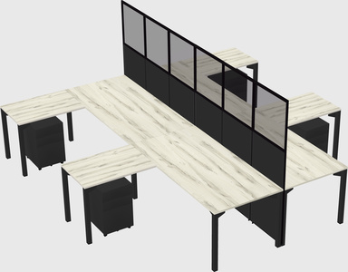 Shared l-shape cubicle
