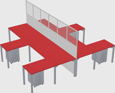 Shared l-shape cubicle