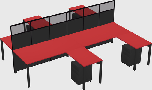 Shared l-shape cubicle