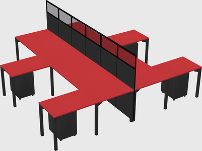 Shared l-shape cubicle
