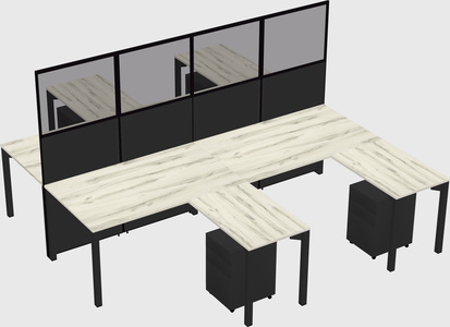 Shared l-shape cubicle