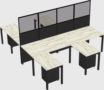 Shared l-shape cubicle