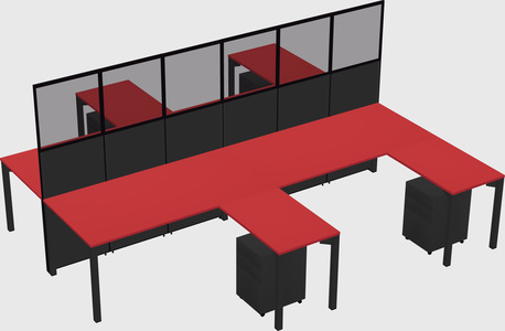 Shared l-shape cubicle
