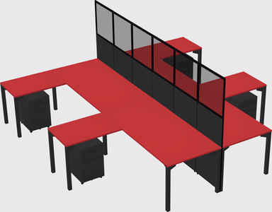 Shared l-shape cubicle
