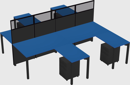 Shared l-shape cubicle