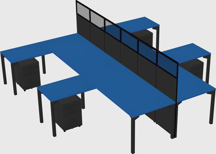 Shared l-shape cubicle