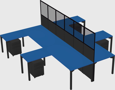 Shared l-shape cubicle