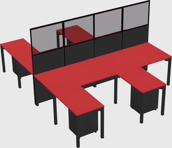 Shared l-shape cubicle