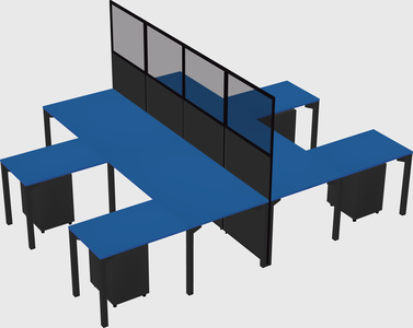 Shared l-shape cubicle
