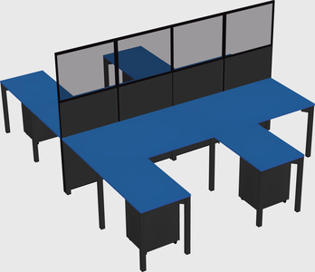 Shared l-shape cubicle