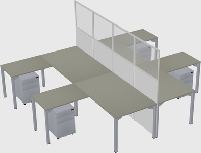Shared l-shape cubicle