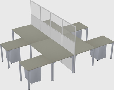 Shared l-shape cubicle