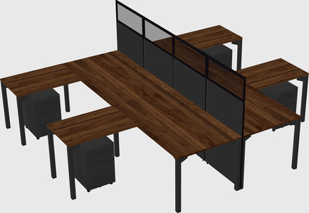 Shared l-shape cubicle