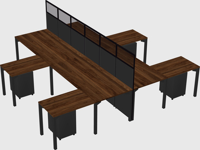 Shared l-shape cubicle
