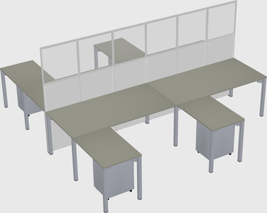 Shared l-shape cubicle