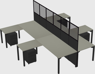 Shared l-shape cubicle