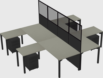 Shared l-shape cubicle