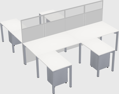 Shared l-shape cubicle