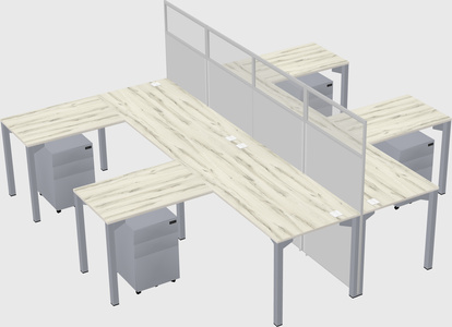 Shared l-shape cubicle