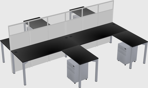 Shared l-shape cubicle