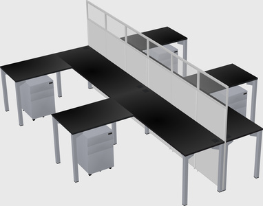 Shared l-shape cubicle