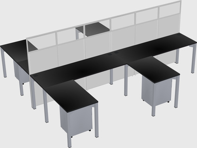Shared l-shape cubicle