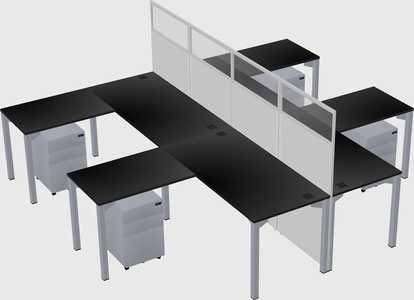 Shared l-shape cubicle