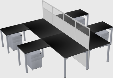 Shared l-shape cubicle