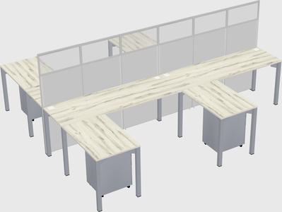 Shared l-shape cubicle