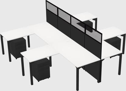 Shared l-shape cubicle
