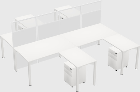 Shared l-shape cubicle