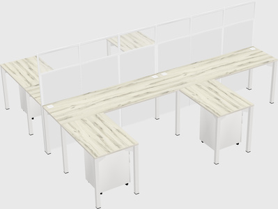 Shared l-shape cubicle