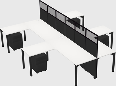 Shared l-shape cubicle