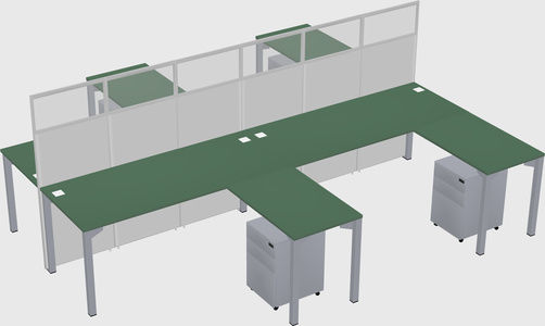 Shared l-shape cubicle