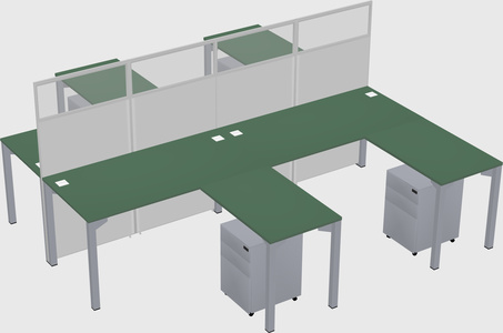 Shared l-shape cubicle