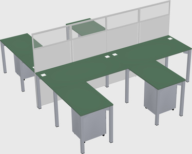 Shared l-shape cubicle