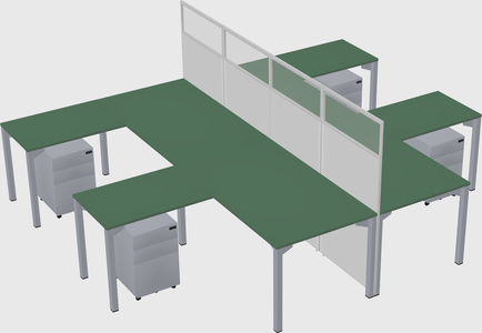 Shared l-shape cubicle