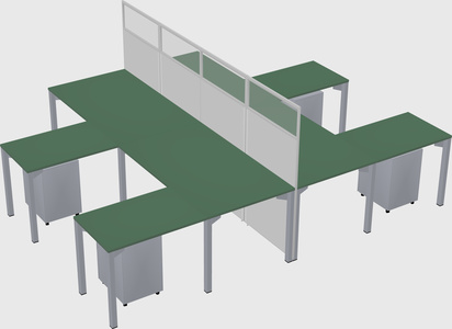 Shared l-shape cubicle