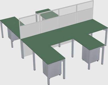 Shared l-shape cubicle