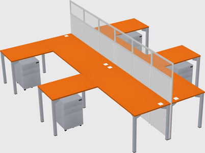 Shared l-shape cubicle