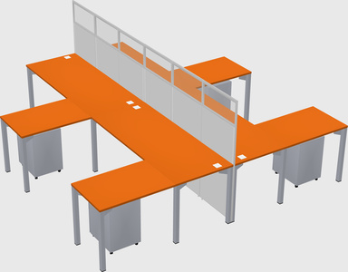Shared l-shape cubicle