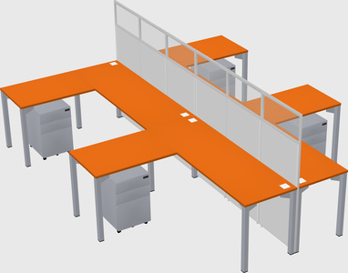 Shared l-shape cubicle