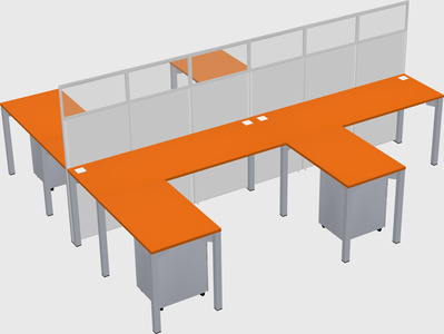 Shared l-shape cubicle